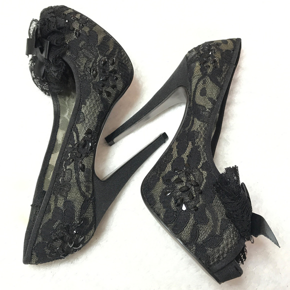 NEW Sexy Mallanee Beats and lace platforms Germany - Picture 1 of 6